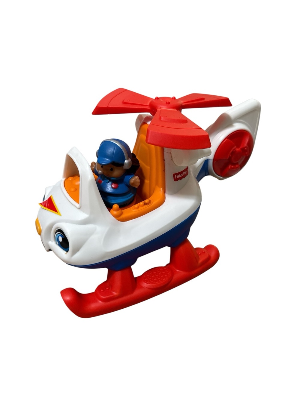 Little People White, Red & Blue Rescue Helicopter with Pilot Figure